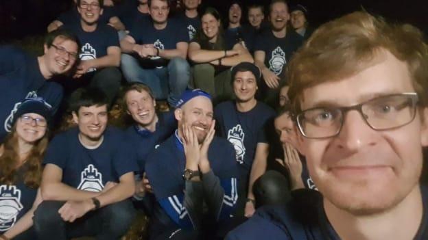 Darmstadt GAA Club founder, Jakob Feldmann, pictured with his team-mates. 