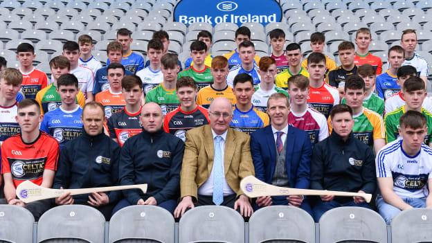 Players from the competing counties at the launch of the Bank of Ireland Celtic Challenge.