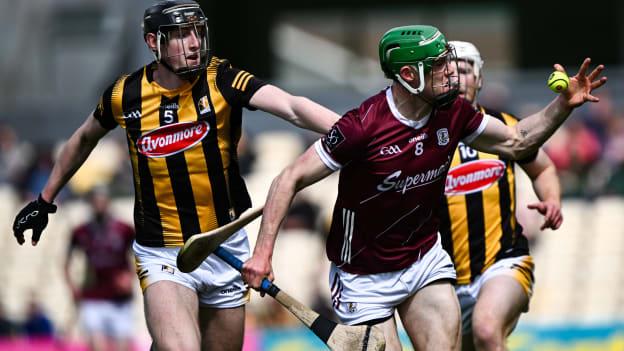 Cianan Fahy, Galway, and David Blanchfield, Kilkenny, in Leinster SHC action at UPMC Nowlan Park in Kilkenny. Photo by Harry Murphy/Sportsfile