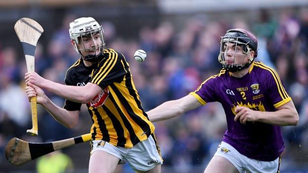 Sean Ryan, Kilkenny, andt Cathal O'Connor, Wexford, during the Bord Gais Energy Leinster GAA Hurling Under 20 Championship Final.