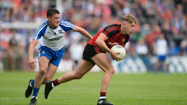 Johnston in action for Down against Monaghan in 2017.