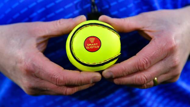 Referee John Keenan holds a smart sliotar before the 2023 Allianz Hurling League Division 1 Group A match between Wexford and Galway at Chadwicks Wexford Park in Wexford. Photo by Piaras Ó Mídheach/Sportsfile.