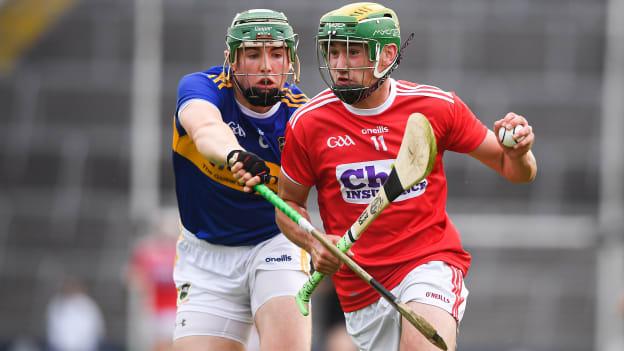 Brian Roche of Cork in action against Paddy Cadell of Tipperary during the Bord Gáis Energy GAA Hurling All-Ireland U20 Championship Final match between Cork and Tipperary at LIT Gaelic Grounds in Limerick. 