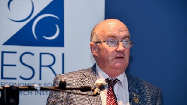 Uachtarán Chumann Lúthchleas Gael John Horan speaking during the launch of the ESRI Report into Playing Senior Intercounty Gaelic Games at Croke Park in Dublin. 