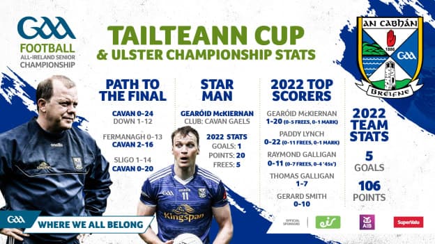 Cavan's Tailteann Cup Final statistics. 