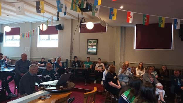 Clondalkin Round Towers DEYLI graduate, Sarah McVeigh, gives a presentation to club mentors on dealing with drop-out rates of girls in sport.