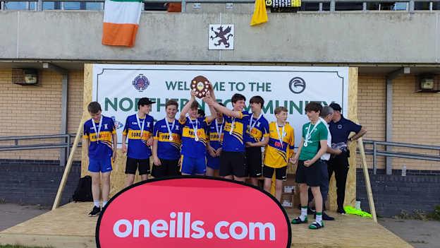The John Mitchels GAC U-15 team that won the shield competition at the 2023 Northern Games. 