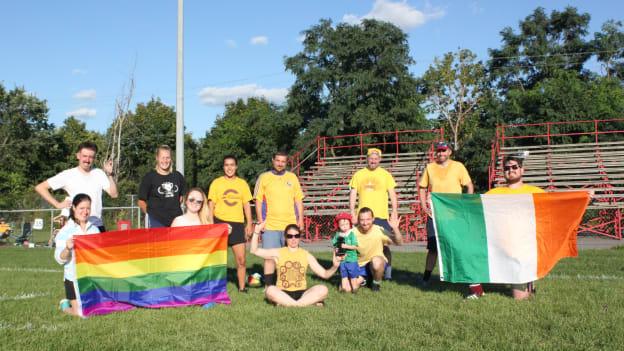 The 'Yellow Bellys' took home the football trophy at the Montreal Shamrocks Pride Games Day Tournament. 