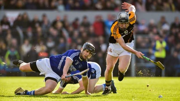 Enda Boyce, Ballyea, and Pearse Lillis, Cratloe, during the Clare SHC Final at Cusack Park.