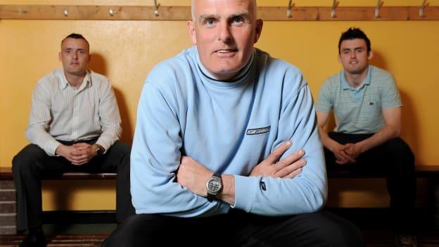Former Antrim manager Liam Bradley pictured with his sons and Paddy, left, and Eoin at their club John Mitchel's GAC, Glenullin. Photo by Brian Lawless/Sportsfile