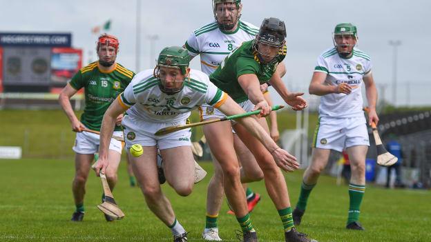 All eyes on the ball for Offaly's Damien Egan at Páirc Tailteann.