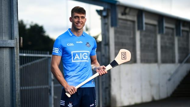 Dublin Senior Hurler Chris Crummey in attendance at Parnell Park to help Dublin GAA and sponsors AIG Insurance to officially launch the new Dublin jersey.