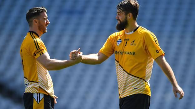 Middle East GAA's Ronan O'Brien and James Shaughnessy during the 2019 Renault World Games at Croke Park.