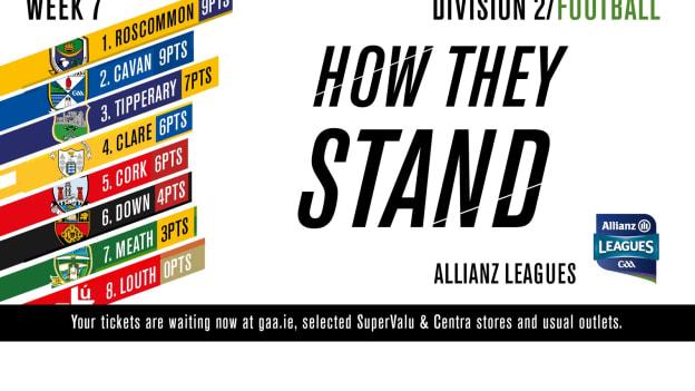 Allianz Football League Division Two table.