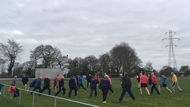 Men on the Move participants in action