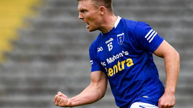 Scotstown's Conor McCarthy celebrates after scoring a goal against Inniskeen in the Monaghan SFC at St Tiernach's Park.