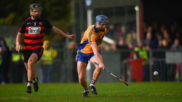 Brian Corry, Sixmilebridge, and Ian Kenny, Ballygunner, in AIB Munster Club SHC action.