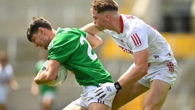 
Jack Smith, Westmeath, and Cathal O'Mahony, Cork, in Allianz Football League Division Two action at Páirc Uí Chaoimh.