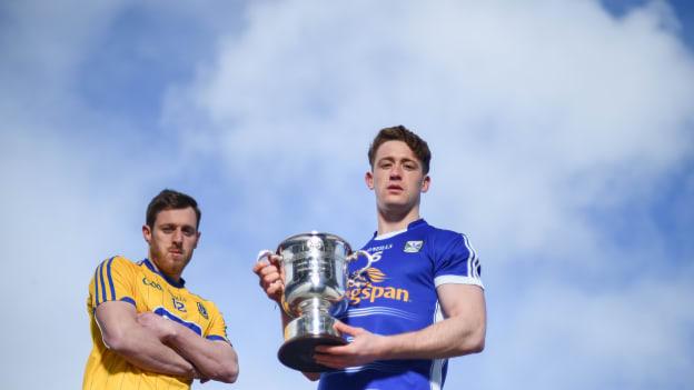 Conor Devaney, Roscommon, and Ciaran Brady, Cavan, pictured ahead of the Allianz Football League Division Two Final.