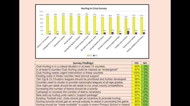 The findings of a survey completed by those with a vested interested in promoting hurling in the 13 counties with eight hurling clubs or less, including members of the Provincial Hurling Committees, as well as Games Managers, Hurling GDAs, and County Committee members.