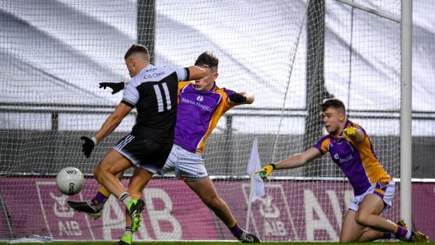 Jerome Johnston scoring a crucial goal for Kilcoo against Kilmacud Crokes in the 2022 AIB All-Ireland Club SFC Final at Croke Park.