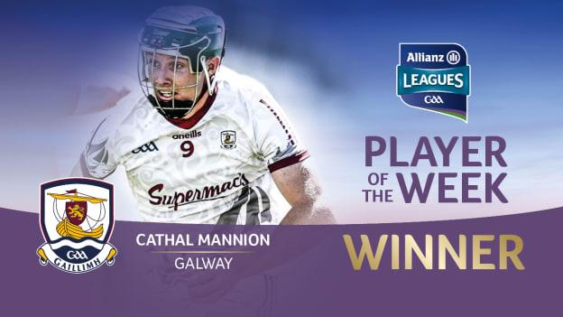 Galway's Cathal Mannion is the GAA.ie Hurler of the Week. 