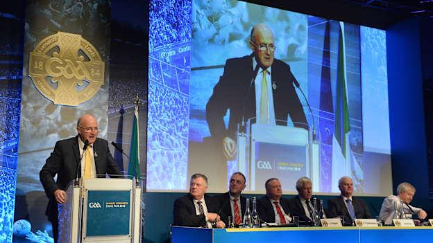 Uachtarán CLG John Horan during the 2018 Annual Congress at Croke Park.
