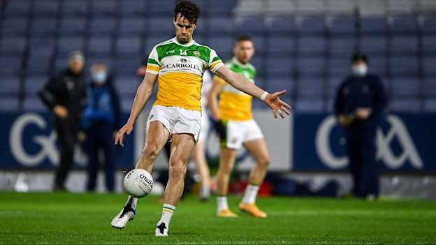 Niall McNamee of Offaly during the 2020 Leinster GAA Football Senior Championship Quarter-Final match between Offaly and Kildare at MW Hire O'Moore Park in Portlaoise, Laois.
