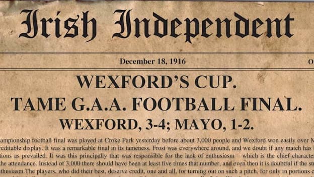 1916 GAA Football Final Match Report Cover