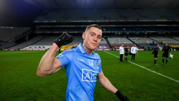 Con O'Callaghan celebrates following Dublin's All Ireland SFC Final win over Mayo at Croke Park.
