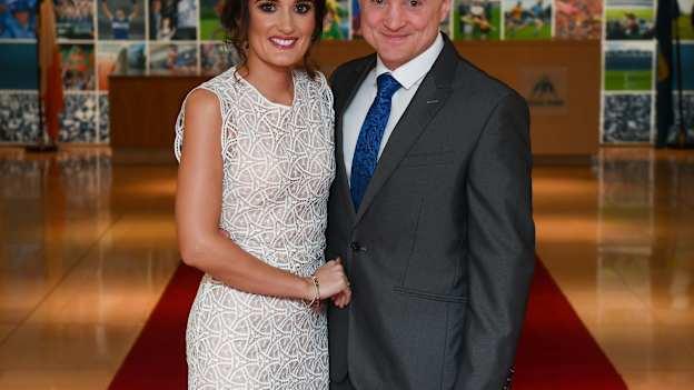 Referee Barry Cassidy from Derry, and wife Claire on their arrival at the AIB GAA Club Player 2018/19 Awards at Croke Park in Dublin. 