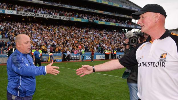 Derek McGrath and Brian Cody pictured following the drawn 2016 All Ireland SHC Semi-Final at Croke Park.