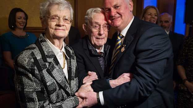 Aogán Ó Fearghail with his parents Aidan and Katie 