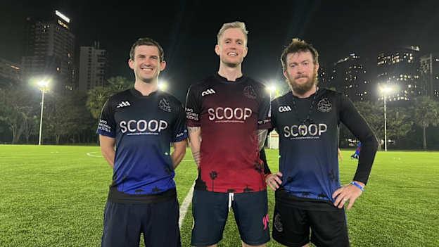Cáirde Khmer club founders, left to right, Peter Downey, Ronan Sheehan, and Conor Wall. 