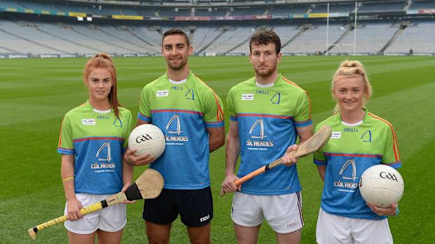 Cúl Heroes ambassadors, from left, Collette Dormer, Kilkenny, James McCarthy, Dublin, Pádraic Mannion, Galway, and Carla Rowe, Dublin.