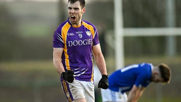 Derrygonnelly's Ryan Jones celebrates.