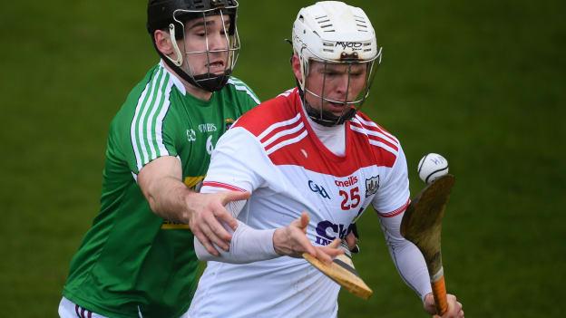 Luke Meade of Cork in action against Aonghus Clarke of Westmeath during the Allianz Hurling League Division 1 Group A Round 3 match between Westmeath and Cork at TEG Cusack Park in Mullingar, Westmeath. 