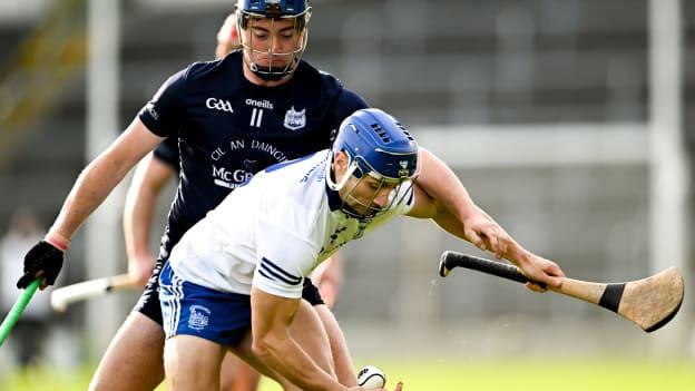 Paul Maher, Thurles Sarsfields, and Billy Seymour, Kiladangan, in Tipperary SHC Final action.