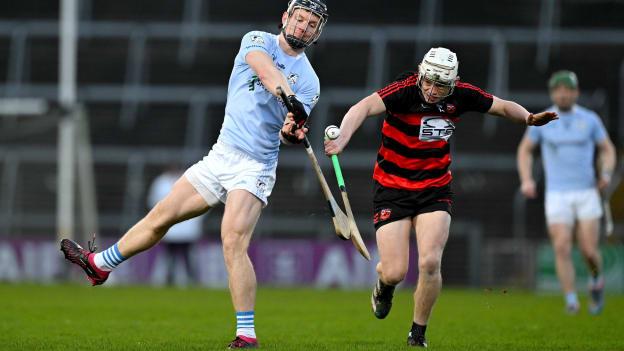Kevin Downes, Na Piarsaigh, and Mikey Mahony, Ballygunner, in AIB Munster Club SHC action. Photo by Brendan Moran/Sportsfile