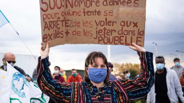 Mairead Martin pictured in Calais, France, where she recently volunteered for three months helping refugees. 
