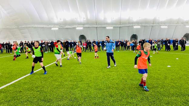 Dublin GAA Games Manager, Ger O'Connor, delivering a Go Games coaching session at the 2022 National GAA Coaching Conference in the NUIG Connacht GAA Air Dome. 