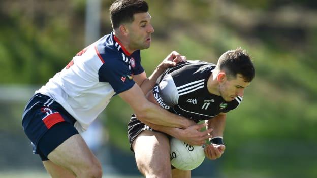 Niall Murphy of Sligo in action against Jamie Boyle of New York during the Connacht GAA Football Senior Championship Quarter-Final match between New York and Sligo at Gaelic Park in New York, USA. 