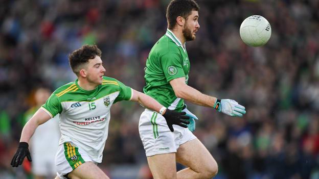 Eoghan Kelly, Maigh Cuilinn, and Conleth McGuckian, Glen, in AIB All-Ireland Club SFC Semi-Final action at Croke Park.