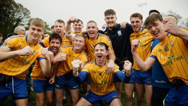 The Man O'War footballers celebrate after their Dublin Junior Football Championship victory over O'Dwyers. 