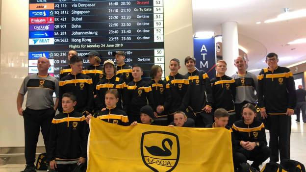 Members of the Western Australia Féile team before departure last Sunday.
