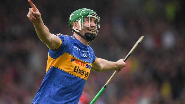 Noel McGrath celebrates a crucial goal for Tipperary against Cork in the Munster SHC. 