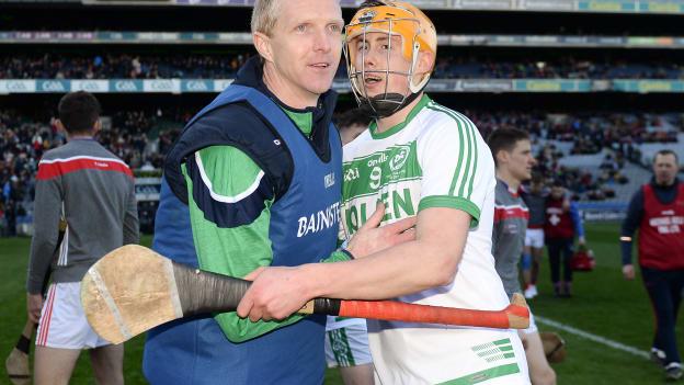 Ballyhale Shamrocks manager Henry Shefflin and Richie Reid of Ballyhale Shamrocks celebrate following the AIB GAA Hurling All-Ireland Senior Club Championship Final match between Ballyhale Shamrocks and St Thomas' at Croke Park in Dublin.