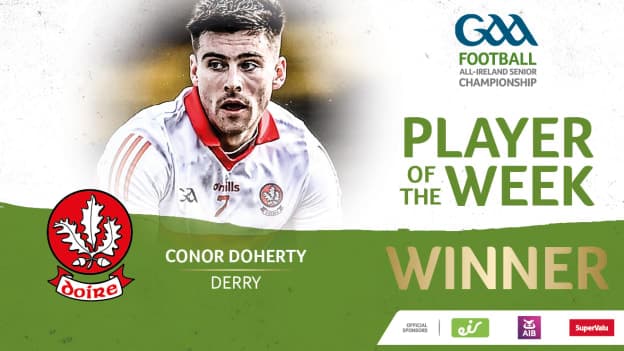 The public has voted Derry's Conor Doherty the GAA.ie Footballer of the Week.