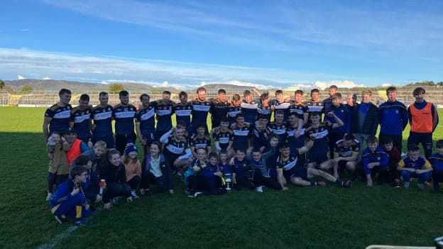 Easkey celebrate after their Sligo SHC Final win over Naomh Eoin. 
