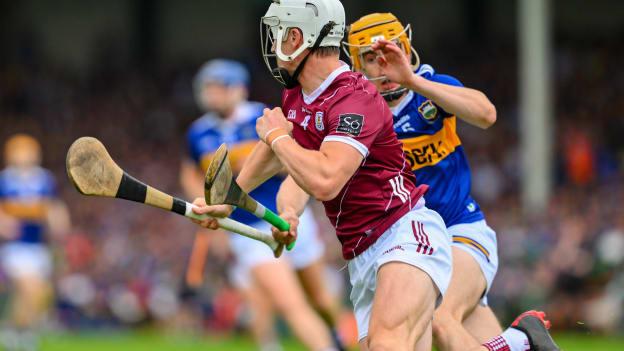 Darren Morrissey, Galway, and Mark Kehoe, Tipperary, in All-Ireland SHC action at TUS Gaelic Grounds. Photo by Ray McManus/Sportsfile